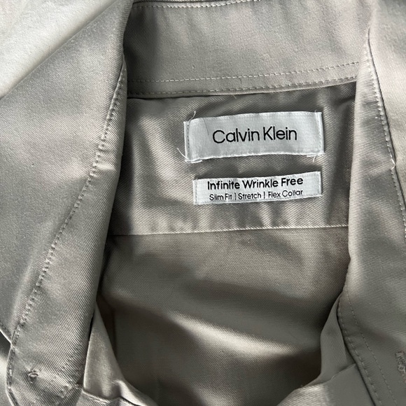 Calvin Klein Metallic Gray Dress Shirt - Picture 2 of 2